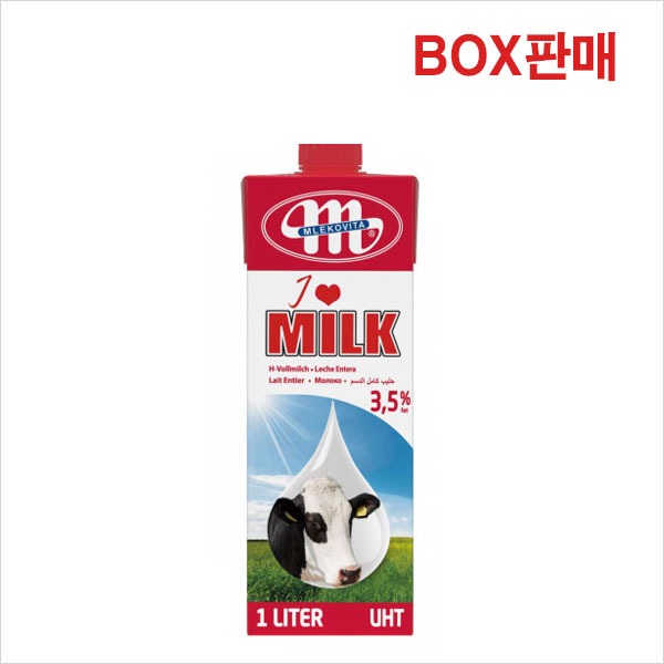 믈레코비타 수입멸균우유1L 12개(박스) 아이러브밀크